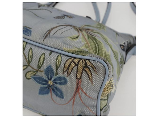 Borsa Tote Botanica GUCCI in Tela 2way Blu Argento 353440 Auth BA9018 - vista 9