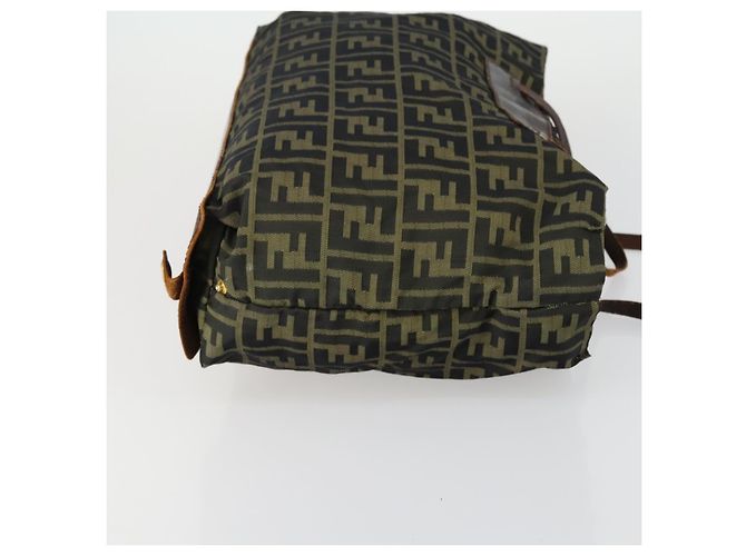 Borsa in tela Zucca Zucchino FENDI 2 pezzi Marrone Nero Arancione Auth 158724 - vista 12