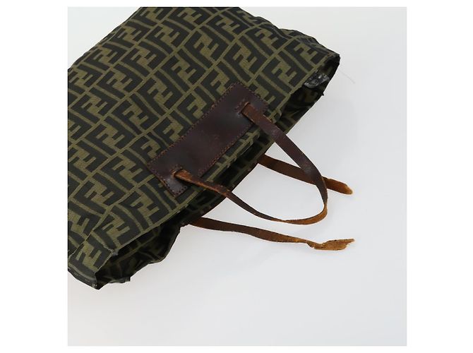 Borsa in tela Zucca Zucchino FENDI 2 pezzi Marrone Nero Arancione Auth 158724 - vista 13