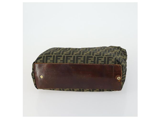 Borsa in tela Zucca Zucchino FENDI 2 pezzi Marrone Nero Arancione Auth 158724 - vista 15