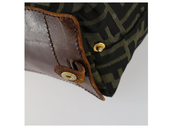 Borsa in tela Zucca Zucchino FENDI 2 pezzi Marrone Nero Arancione Auth 158724 - vista 16