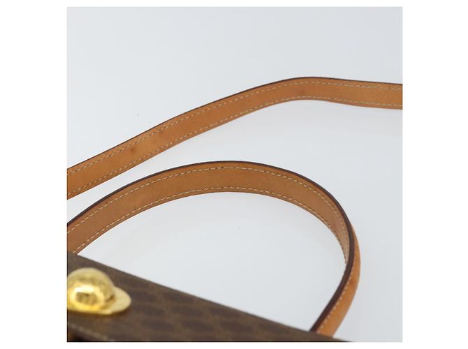 Céline Borsa a mano in tela Macadam CELINE in pelle PVC 2 in 1 marrone oro Auth 158705 D'oro - vista 14