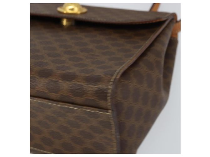 Céline Borsa a mano in tela Macadam CELINE in pelle PVC 2 in 1 marrone oro Auth 158705 D'oro - vista 16