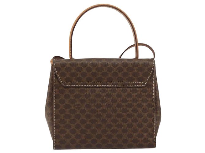 Céline Borsa a mano in tela Macadam CELINE in pelle PVC 2 in 1 marrone oro Auth 158705 D'oro - vista 2