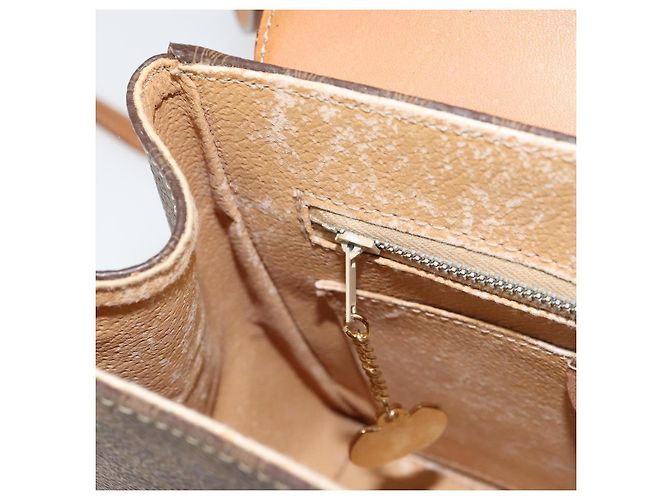 Céline Borsa a mano in tela Macadam CELINE in pelle PVC 2 in 1 marrone oro Auth 158705 D'oro - vista 24
