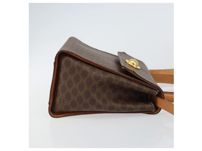 Céline Borsa a mano in tela Macadam CELINE in pelle PVC 2 in 1 marrone oro Auth 158705 D'oro - vista 3