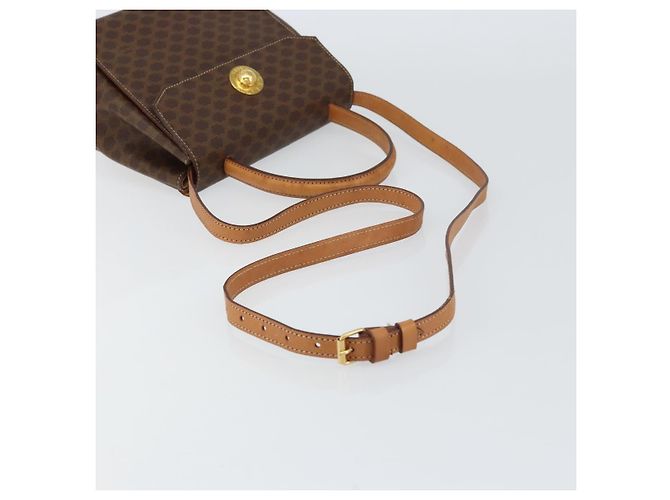 Céline Borsa a mano in tela Macadam CELINE in pelle PVC 2 in 1 marrone oro Auth 158705 D'oro - vista 8