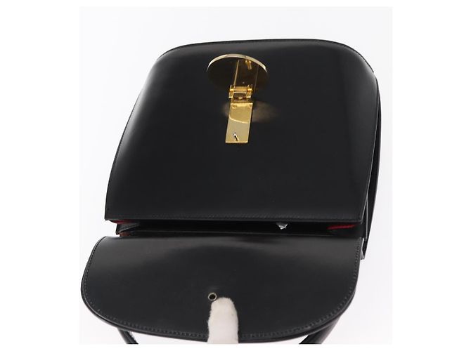 Céline Borsa Medallion in pelle nera e oro Auth 160819 Nero D'oro - vista 11