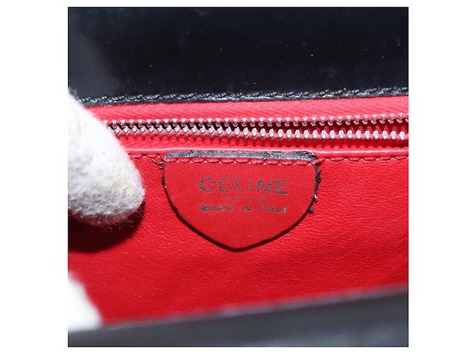 Céline Borsa Medallion in pelle nera e oro Auth 160819 Nero D'oro - vista 19