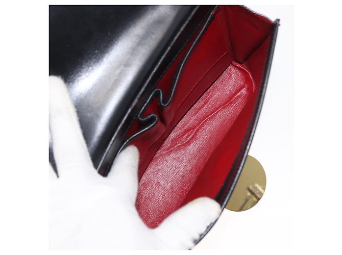 Céline Borsa Medallion in pelle nera e oro Auth 160819 Nero D'oro - vista 22