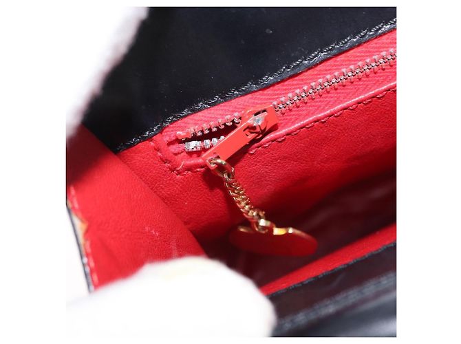 Céline Borsa Medallion in pelle nera e oro Auth 160819 Nero D'oro - vista 23