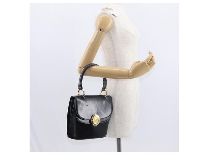 Céline Borsa Medallion in pelle nera e oro Auth 160819 Nero D'oro - vista 25