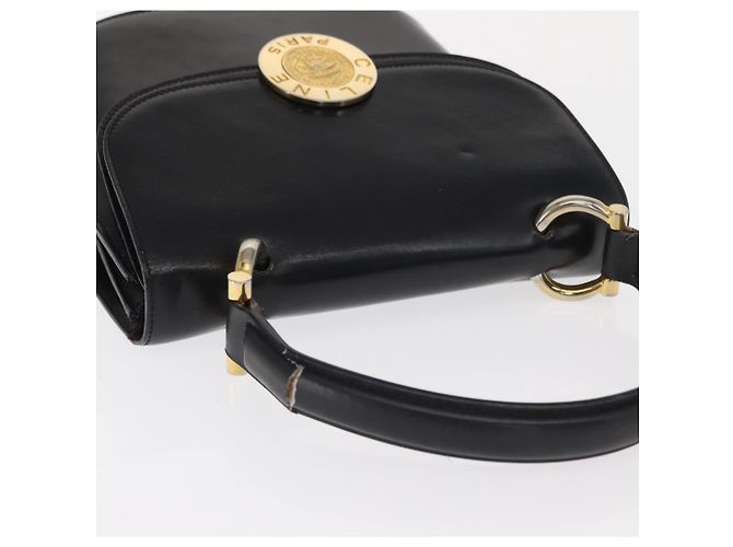 Céline Borsa Medallion in pelle nera e oro Auth 160819 Nero D'oro - vista 6