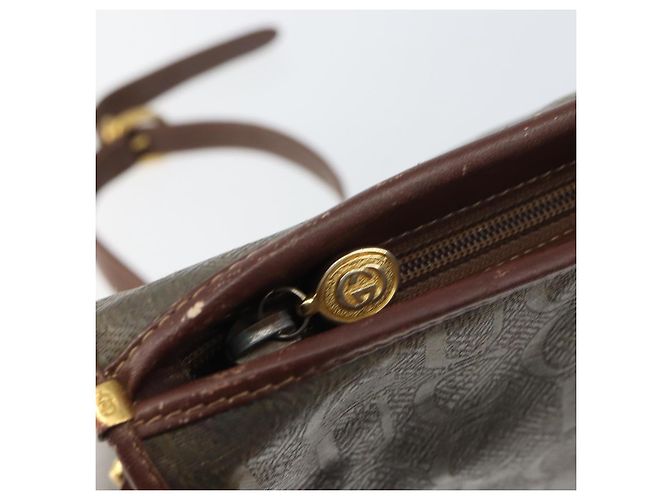 Sac à épaule GUCCI en toile marron doré 001 23 1036 Auth bs32044 - vue 10