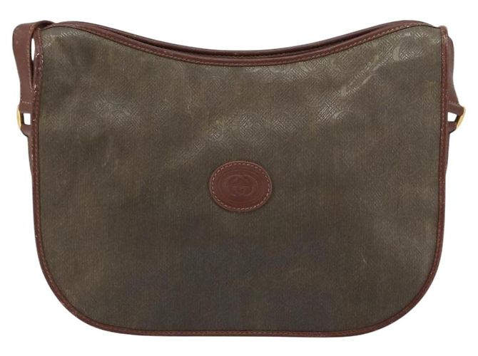 Sac à épaule GUCCI en toile marron doré 001 23 1036 Auth bs32044 - vue 13
