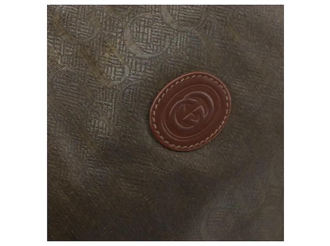 Sac à épaule GUCCI en toile marron doré 001 23 1036 Auth bs32044 - vue 18