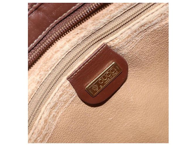 Sac à épaule GUCCI en toile marron doré 001 23 1036 Auth bs32044 - vue 19