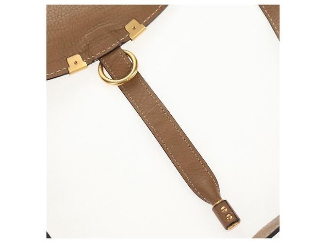 Chloé Borsa a Spalla Chloe Mercy in Pelle Beige Oro Auth am10151 D'oro - vista 10