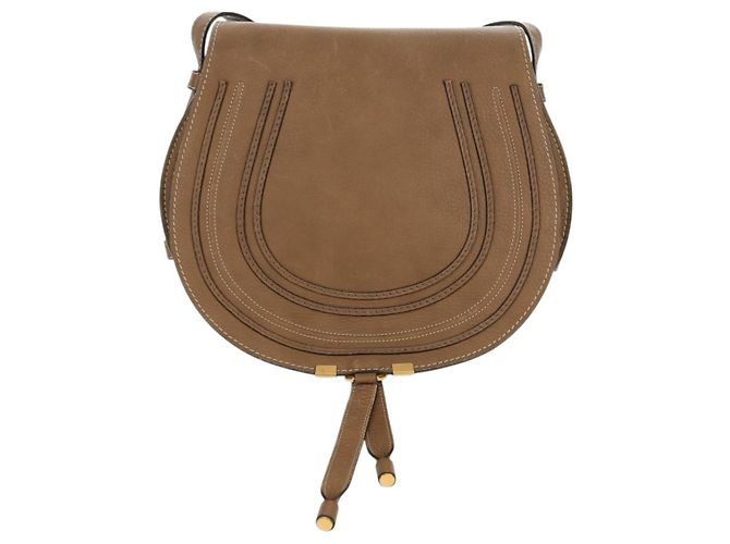 Chloé Borsa a Spalla Chloe Mercy in Pelle Beige Oro Auth am10151 D'oro - vista 13