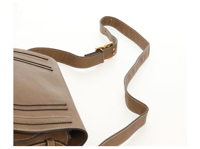 Chloé Borsa a Spalla Chloe Mercy in Pelle Beige Oro Auth am10151 D'oro - vista 15