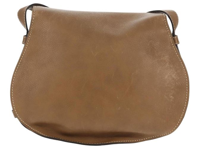 Chloé Borsa a Spalla Chloe Mercy in Pelle Beige Oro Auth am10151 D'oro - vista 2
