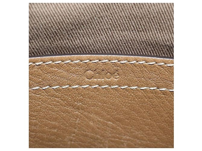 Chloé Borsa a Spalla Chloe Mercy in Pelle Beige Oro Auth am10151 D'oro - vista 22