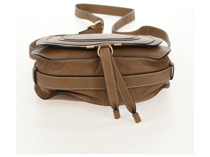 Chloé Borsa a Spalla Chloe Mercy in Pelle Beige Oro Auth am10151 D'oro - vista 5