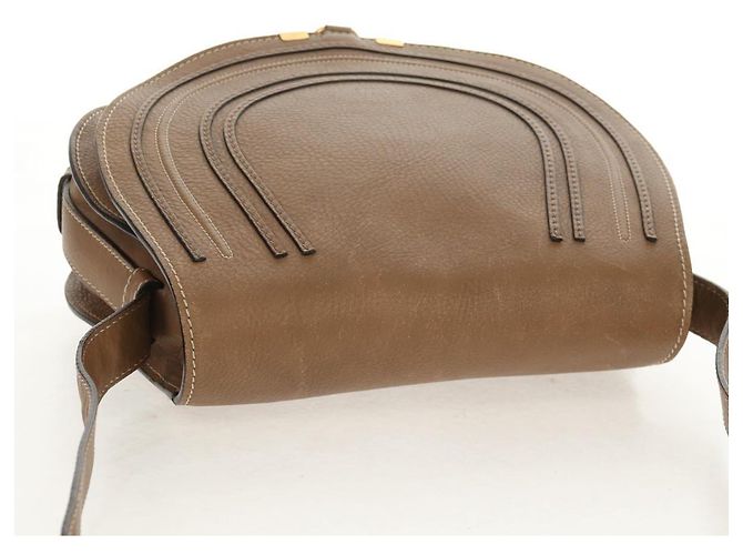 Chloé Borsa a Spalla Chloe Mercy in Pelle Beige Oro Auth am10151 D'oro - vista 7