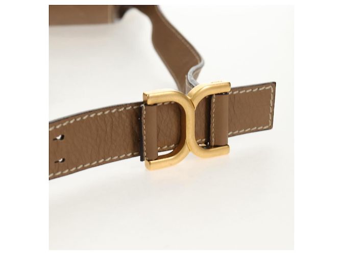 Chloé Borsa a Spalla Chloe Mercy in Pelle Beige Oro Auth am10151 D'oro - vista 9