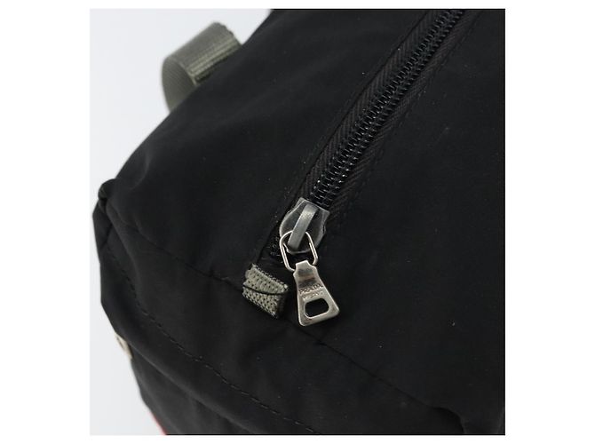 PRADA Borsa sportiva in nylon nera e argento Auth am10157 Nero - vista 10