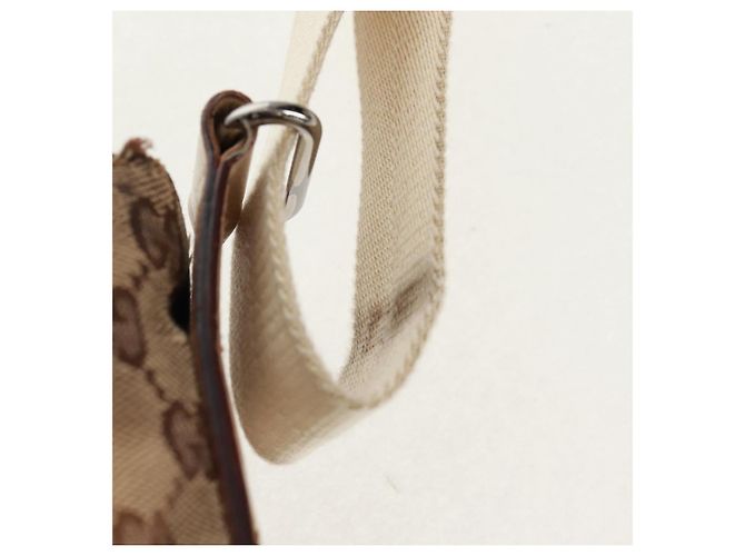Borsa a Spalla GG Canvas Gucci Beige Argento 145856 Auth bs31883 - vista 10