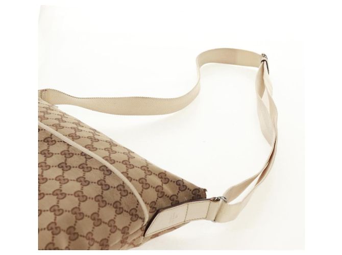 Borsa a Spalla GG Canvas Gucci Beige Argento 145856 Auth bs31883 - vista 16