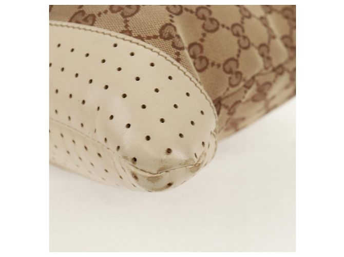 Borsa a Spalla GG Canvas Gucci Beige Argento 145856 Auth bs31883 - vista 20
