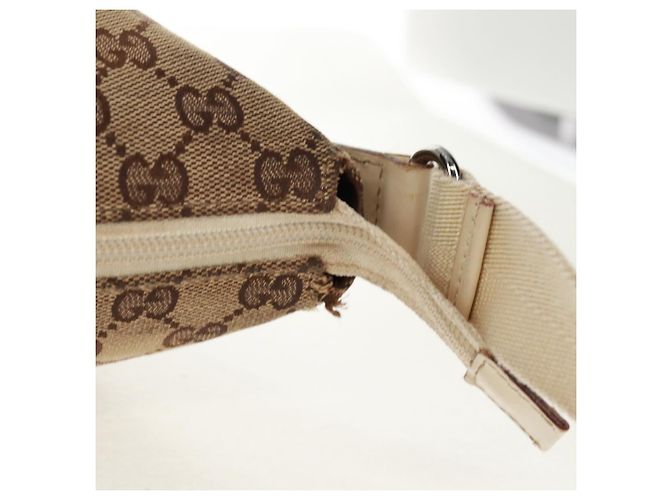 Borsa a Spalla GG Canvas Gucci Beige Argento 145856 Auth bs31883 - vista 7
