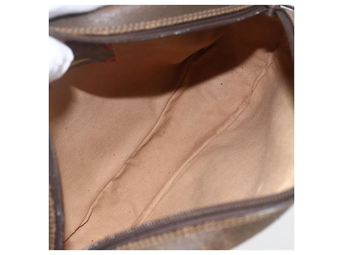 GUCCI GG Supreme Web Sherry Line Clutch Bag PVC Beige Oro 89 01 034 Auth 158515 - vista 10
