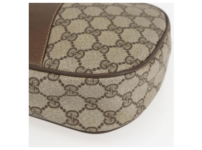 GUCCI GG Supreme Web Sherry Line Clutch Bag PVC Beige Oro 89 01 034 Auth 158515 - vista 14