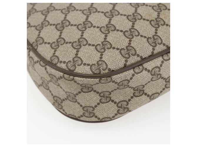 GUCCI GG Supreme Web Sherry Line Clutch Bag PVC Beige Oro 89 01 034 Auth 158515 - vista 17