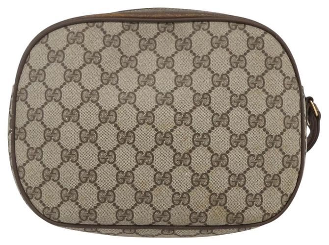 GUCCI GG Supreme Web Sherry Line Clutch Bag PVC Beige Oro 89 01 034 Auth 158515 - vista 2