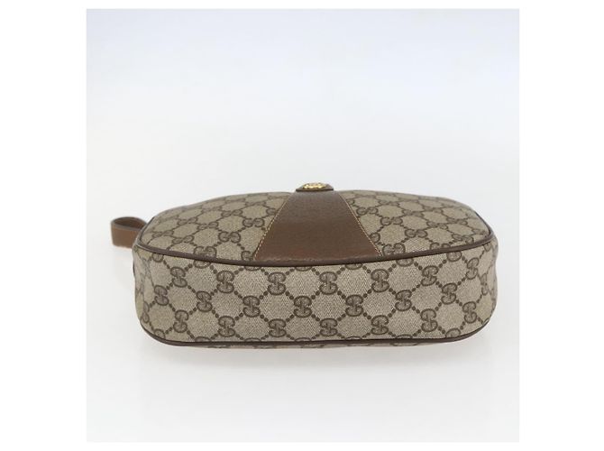 GUCCI GG Supreme Web Sherry Line Clutch Bag PVC Beige Oro 89 01 034 Auth 158515 - vista 5