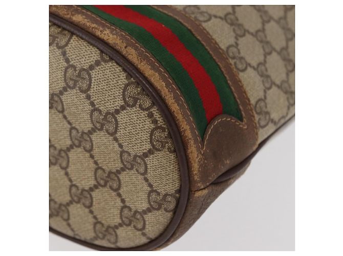 Borsa Sherry Line GG Supreme Web di GUCCI in PVC beige e rosso 41 02 085 Auth 156905 - vista 15