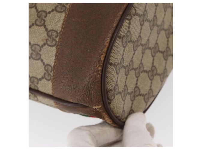 Borsa Sherry Line GG Supreme Web di GUCCI in PVC beige e rosso 41 02 085 Auth 156905 - vista 16