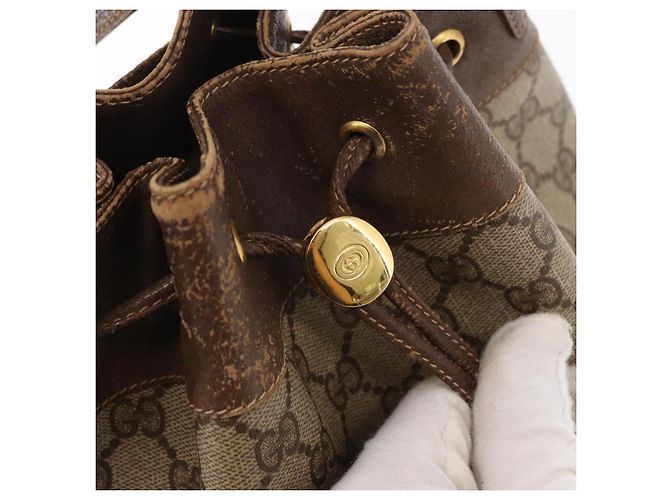 Borsa Sherry Line GG Supreme Web di GUCCI in PVC beige e rosso 41 02 085 Auth 156905 - vista 18