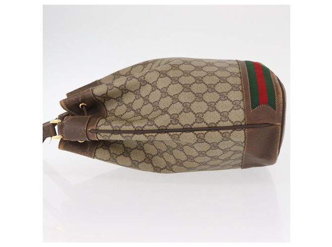 Borsa Sherry Line GG Supreme Web di GUCCI in PVC beige e rosso 41 02 085 Auth 156905 - vista 4