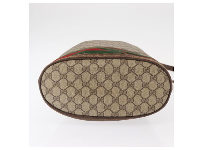 Borsa Sherry Line GG Supreme Web di GUCCI in PVC beige e rosso 41 02 085 Auth 156905 - vista 5