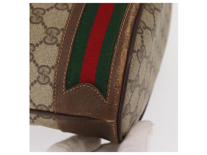 Borsa Sherry Line GG Supreme Web di GUCCI in PVC beige e rosso 41 02 085 Auth 156905 - vista 8
