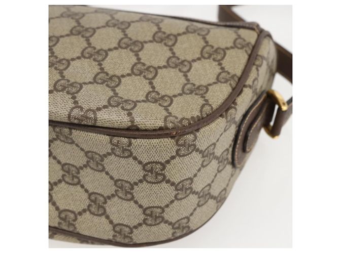 Borsa a Spalla Gucci GG Supreme Web Sherry Line PVC Beige Oro Auth 160559 D'oro - vista 15