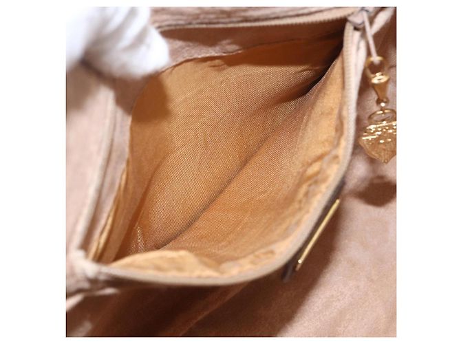 Borsa a Spalla Gucci GG Supreme Web Sherry Line PVC Beige Oro Auth 160559 D'oro - vista 22
