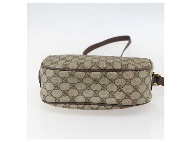 Borsa a Spalla Gucci GG Supreme Web Sherry Line PVC Beige Oro Auth 160559 D'oro - vista 5