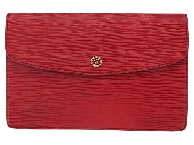 LOUIS VUITTON Clutch Epi Montaigne 27 Rosso M52657 LV Auth 157734 - vista 13