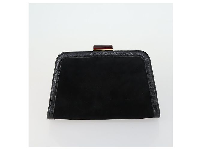 Borsa Gucci Bamboo Salvatore Ferragamo in pelle scamosciata 2 pezzi Nero Marrone Auth 154197 - vista 2